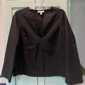 Prologue Black shirt with wide sleeves and split neck